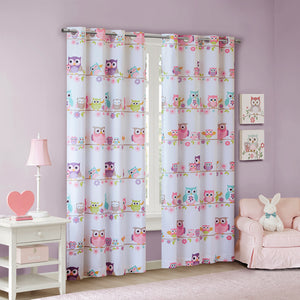 Mi Zone Kids Wise Wendy Casual Owl Printed Blackout Curtain Panel MZK40-140 Multi