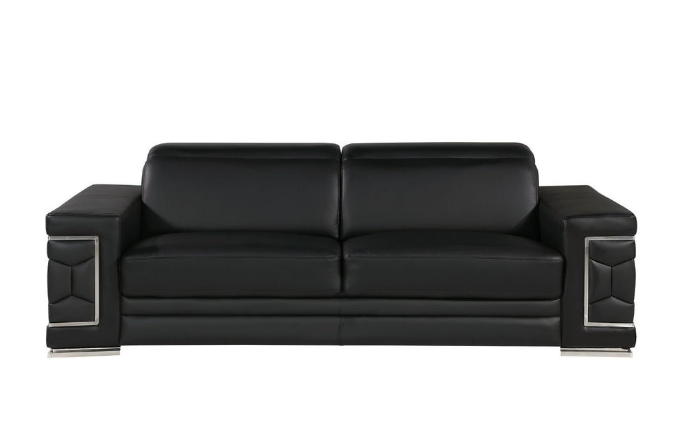 HomeRoots Two Piece Genuine Leather Sectional Sofa Set for Bold Living Room Seating 549002