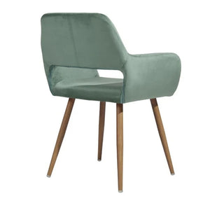 Homeroots 22" Green And Brown Velvet Arm Chair   549022