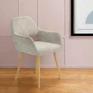 Homeroots 22" Gray And Brown Upholstered Arm Chair   549024