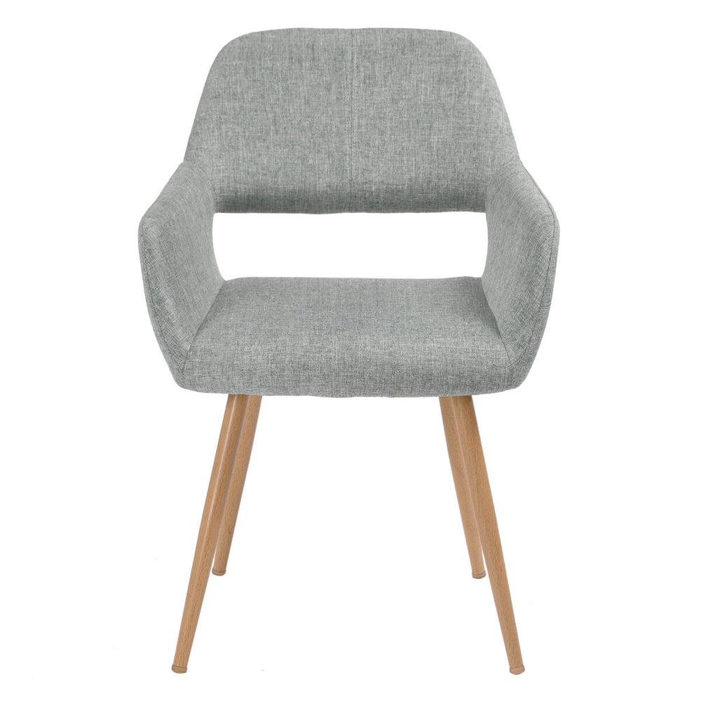 Homeroots 22" Gray And Brown Upholstered Arm Chair   549025