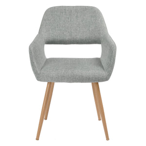 Homeroots 22" Gray And Brown Upholstered Arm Chair   549025