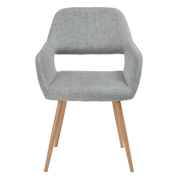 Homeroots 22" Gray And Brown Upholstered Arm Chair   549025