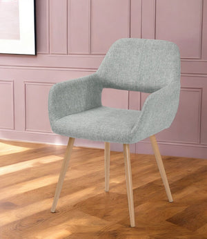 Homeroots 22" Gray And Brown Upholstered Arm Chair   549025