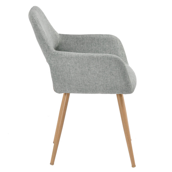 Homeroots 22" Gray And Brown Upholstered Arm Chair   549025