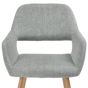 Homeroots 22" Gray And Brown Upholstered Arm Chair   549025