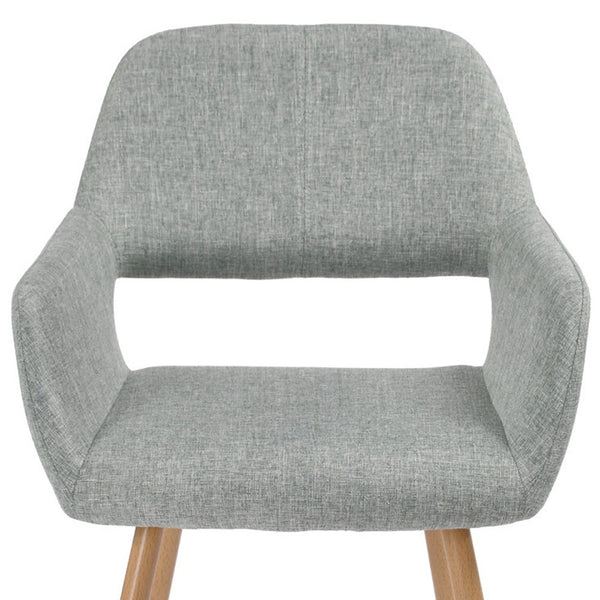 Homeroots 22" Gray And Brown Upholstered Arm Chair   549025