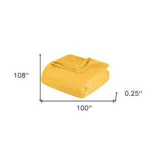 Homeroots California King Gold Cotton Basketweave Geometric Blanket  Cotton 549055