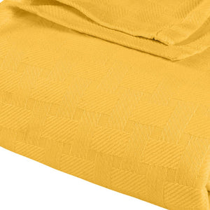 Homeroots California King Gold Cotton Basketweave Geometric Blanket  Cotton 549055