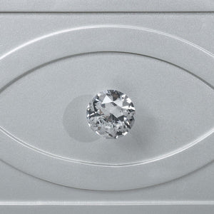 English Elm Menlo Silver Metallic 2-Drawer Nightstand with Mirrored Trim, Crystal Knobs, Felt Lined Drawer & USB Ports B062P378587