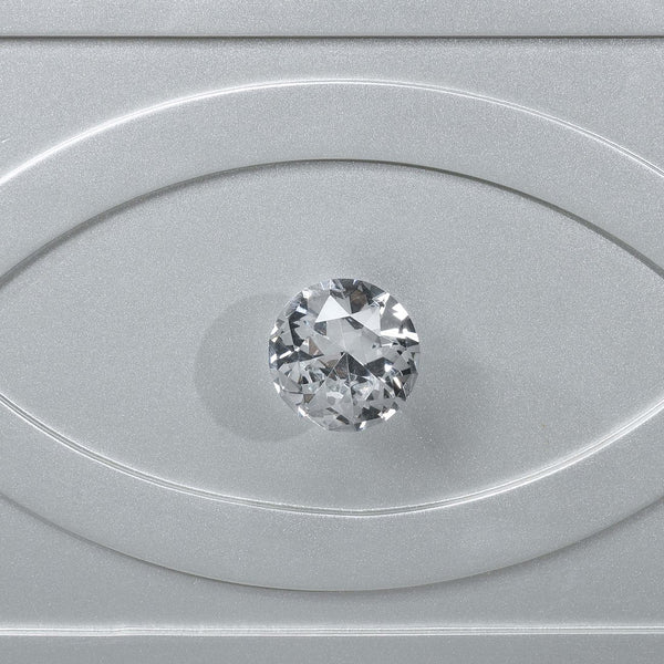 English Elm Menlo Silver Metallic 2-Drawer Nightstand with Mirrored Trim, Crystal Knobs, Felt Lined Drawer & USB Ports B062P378587