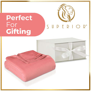 Homeroots California King Coral Cotton Woven Chevron Blanket - Soft, Stylish Comfort For Year-round Sleep  Cotton 549219