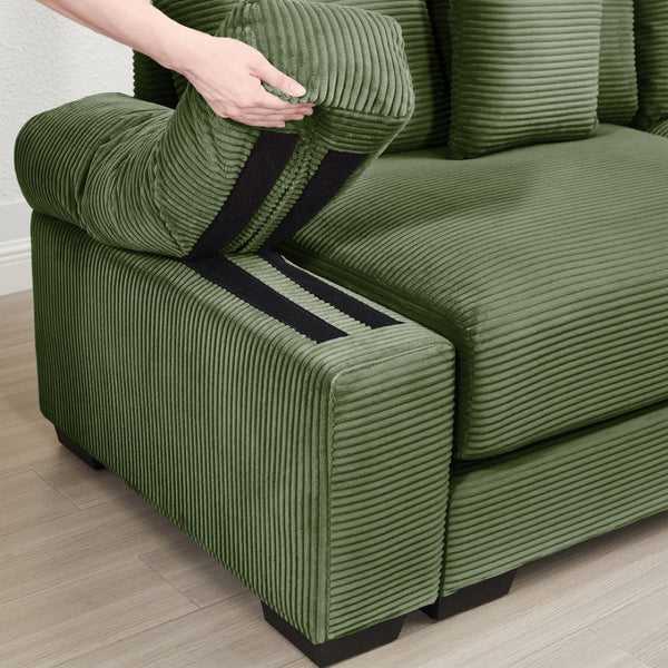 English Elm Oversized Modular Sectional Couch - Cloud-Like Comfort With Ergonomic Design & Versatile Ottoman W714S01344-GIGA