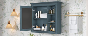 English Elm 30'' Modern Medicine Cabinet with Mirror and Adjustable Shelves, MDF Wall-Mounted Bathroom Storage Solution Blue N710P192495M