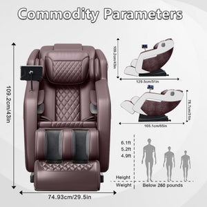 English Elm The Zero Gravity Massage Chair With Hip Heating, Foot Relief & Full Airbag Coverage For Home/Office Comfort W3327S00003-GIGA