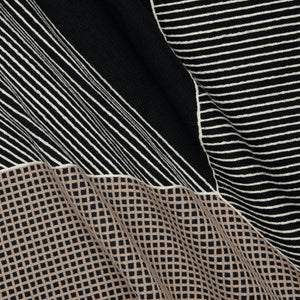 Homeroots 20" Black And White Geometric Cotton Throw Pillow With Embroidery Black,White  549396