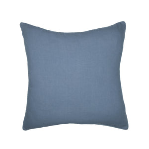 Homeroots 24" Blue And White Geometric Cotton Throw Pillow With Embroidery Blue,White  549399