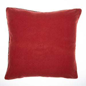 Homeroots 20" Red And White Geometric Cotton Throw Pillow With Embroidery Rust,Multi  549400