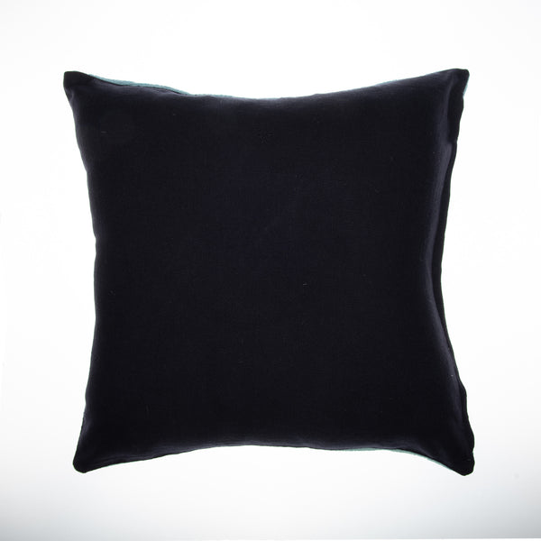 Homeroots 24" Blue And Ivory Geometric Cotton Throw Pillow With Embroidery Blue,Ivory  549403