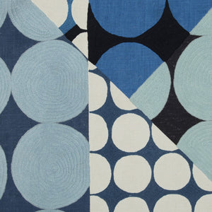 Homeroots 24" Blue And Ivory Geometric Cotton Throw Pillow With Embroidery Blue,Ivory  549403