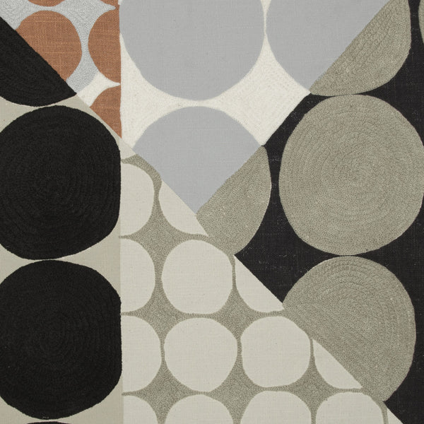 Homeroots 24" Beige And Black Geometric Cotton Throw Pillow With Embroidery Black,Beige  549405