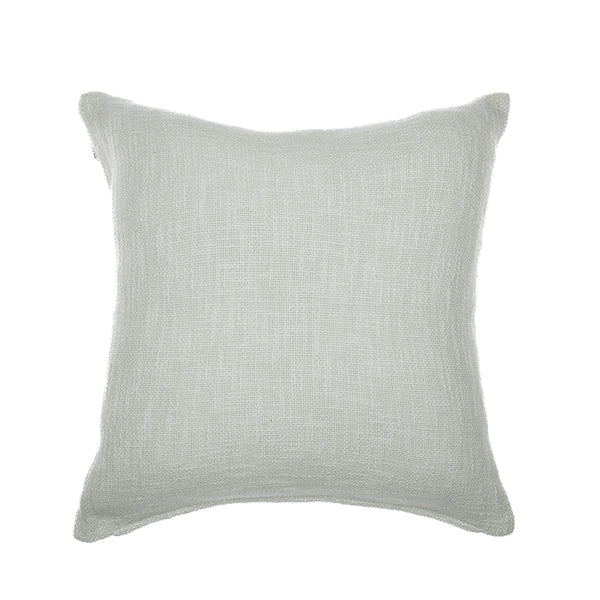 Homeroots 24" Blue And Ivory Geometric Cotton Blend Throw Pillow With Embroidery Blue,Ivory  549415