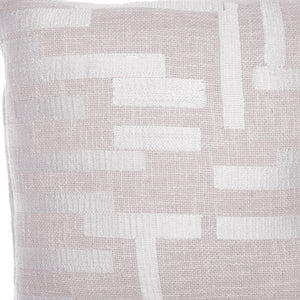 Homeroots 24" Ivory Cotton Blend Throw Pillow With Embroidery Ivory  549417