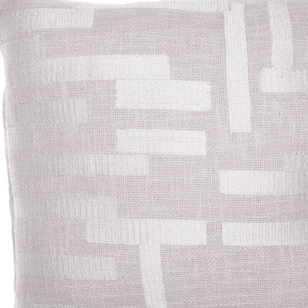 Homeroots 24" Ivory Cotton Blend Throw Pillow With Embroidery Ivory  549417