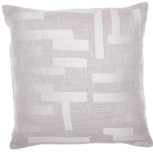 Homeroots 24" Ivory Cotton Blend Throw Pillow With Embroidery Ivory  549417