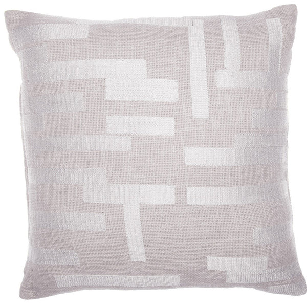 Homeroots 24" Ivory Cotton Blend Throw Pillow With Embroidery Ivory  549417