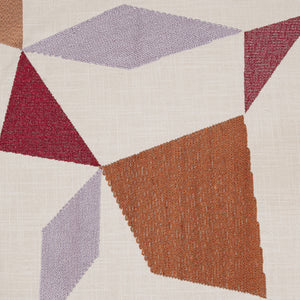 Homeroots 24" Ivory Geometric Cotton Blend Throw Pillow With Embroidery Ivory,Multi  549431