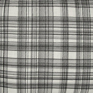 Homeroots 24" White And Black Check Cotton Blend Throw Pillow With Embroidery White,Black  549439