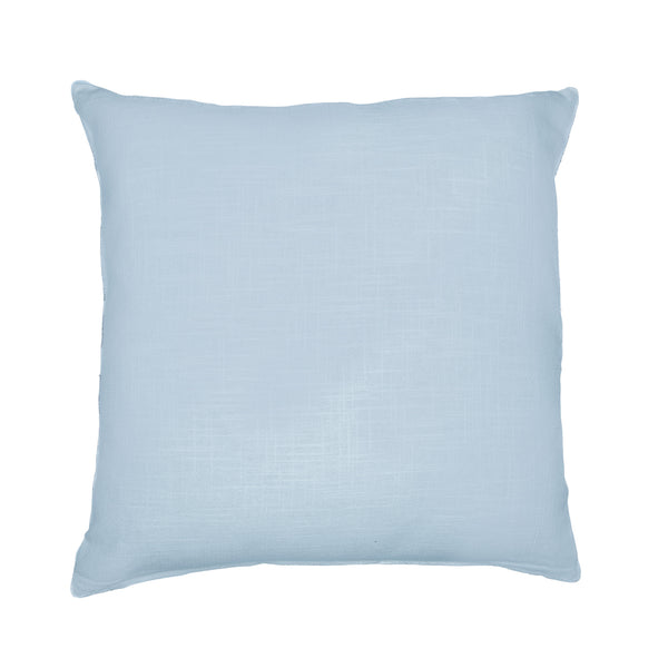 Homeroots 24" Blue Check Cotton Blend Throw Pillow With Embroidery Blue  549443