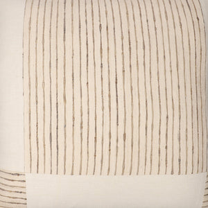 Homeroots 24" Beige And White Check Silk Throw Pillow With Embroidery   549445