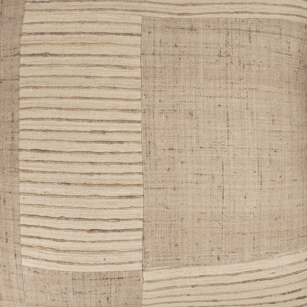 Homeroots 24" Brown And Beige Geometric Silk Throw Pillow With Embroidery   549446