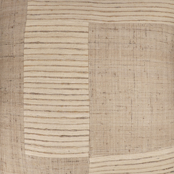 Homeroots 24" Brown And Beige Geometric Silk Throw Pillow With Embroidery   549446