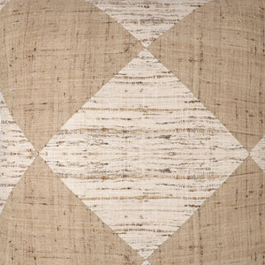 Homeroots 24" Brown And Beige Diamond Silk Throw Pillow With Embroidery   549447