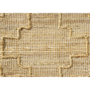 Homeroots 22" Natural Trellis Jute Throw Pillow With Embroidery   549455