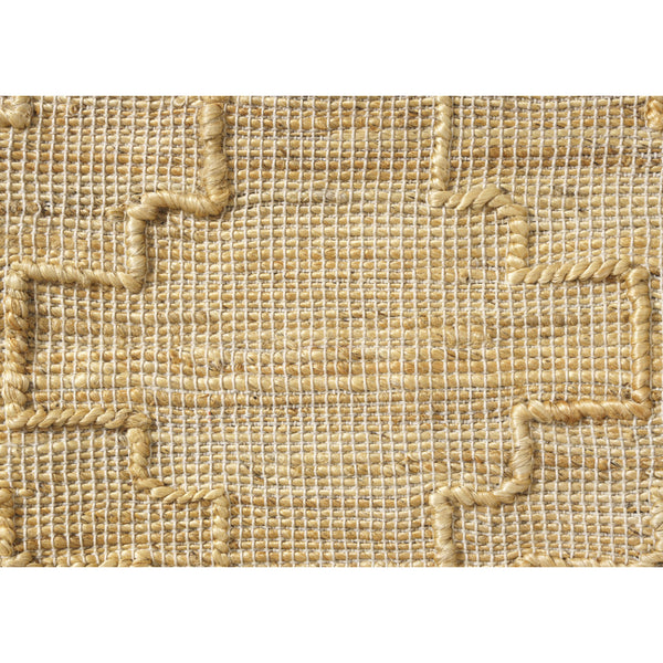 Homeroots 22" Natural Trellis Jute Throw Pillow With Embroidery   549455