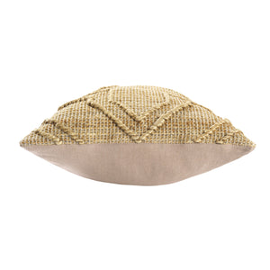 Homeroots 22" Natural Trellis Jute Throw Pillow With Embroidery   549455