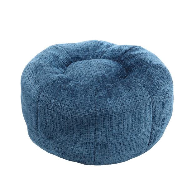 English Elm UNITED Cloud-Luxe Chenille Memory Foam Bean Bag Chair with Ottoman and Pillow for Ultimate Comfort Peacock Blue W1568P361694