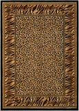 Unique Loom Wildlife Cheetah Machine Made Border Rug Light Brown, Black/Cream/Green/Light Brown/Tan 7' 1" x 10' 0"