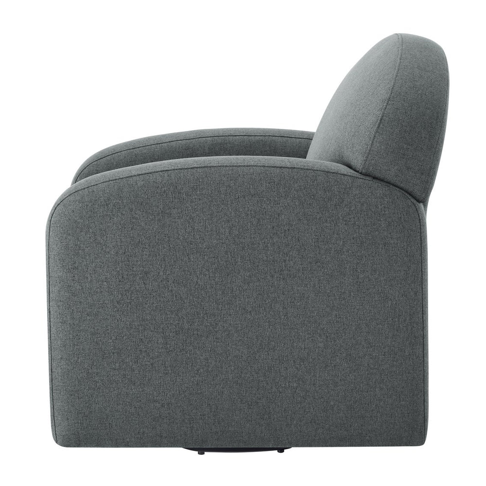 English Elm Edie Modern Grey Swivel Chair with Hemp-Like Fabric, 360° Rotation, Coil Spring Comfort, No Assembly Required B050P322599