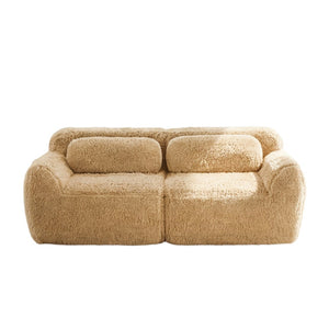 English Elm 2-seater Modular Cloud Sofa Plush Fluffy Sectional with Pillows for Living Room Light Khaki W714P380200