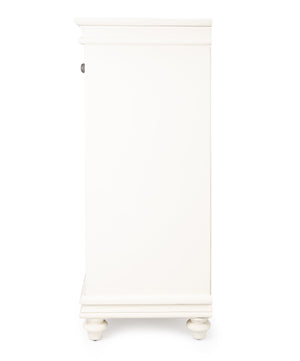 Butler Specialty Brouno Elegant Rectangular Wood Accent Storage Chest With Glass Doors And Drawer For Stylish Decor White Mango Solids,Mdf,Plywood, Clear Glass (Non Tempered) 5499304-butler