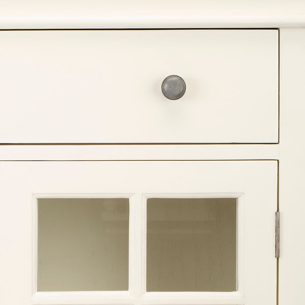 Butler Specialty Brouno Elegant Rectangular Wood Accent Storage Chest With Glass Doors And Drawer For Stylish Decor White Mango Solids,Mdf,Plywood, Clear Glass (Non Tempered) 5499304-butler