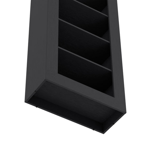 English Elm Melbourne 70.3" Black Bookcase with 5 Deep Open Shelves, Ergonomic Particle Board Storage Unit B128S00172