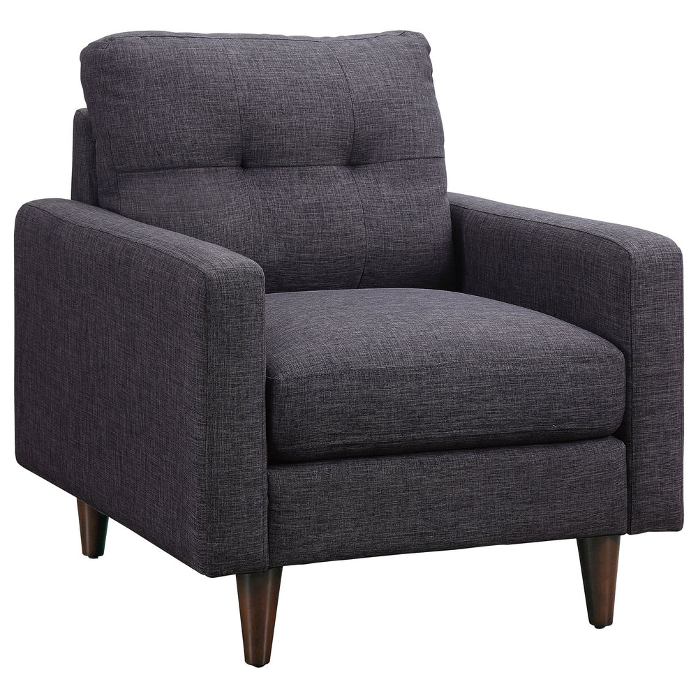 English Elm Xander Grey Vintage-Inspired Tufted Accent Chair with Track Arms, Plush Upholstery, Timeless Comfort B062P331084