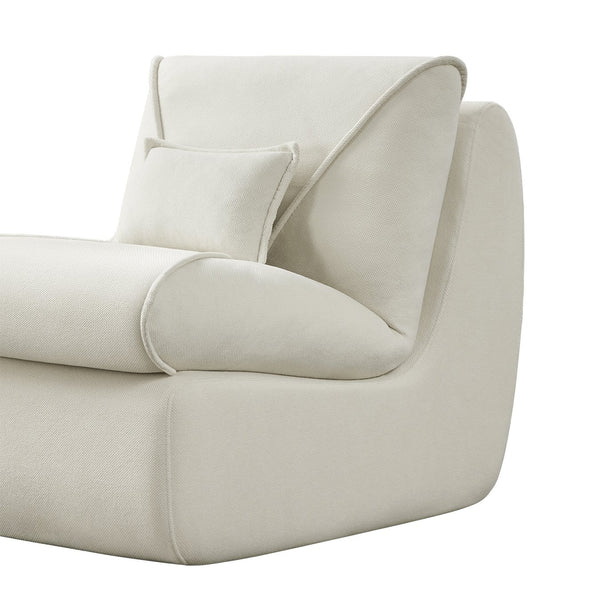 English Elm Compressed Lounge Chair with Ottoman - Space-Saving Chenille Upholstered Sofa, High-Density Foam Comfort Beige W1036P251827