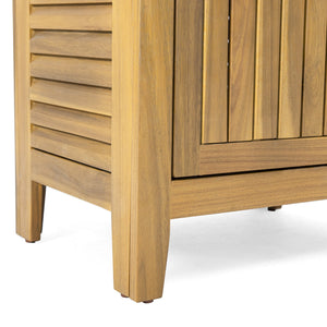 English Elm Christopher Knight Home® - Whitney Acacia Wood Cabinet Teak Finish — Durable Indoor/Outdoor Storage 62" Tall, Easy Assembly, Spacious N775P177407T